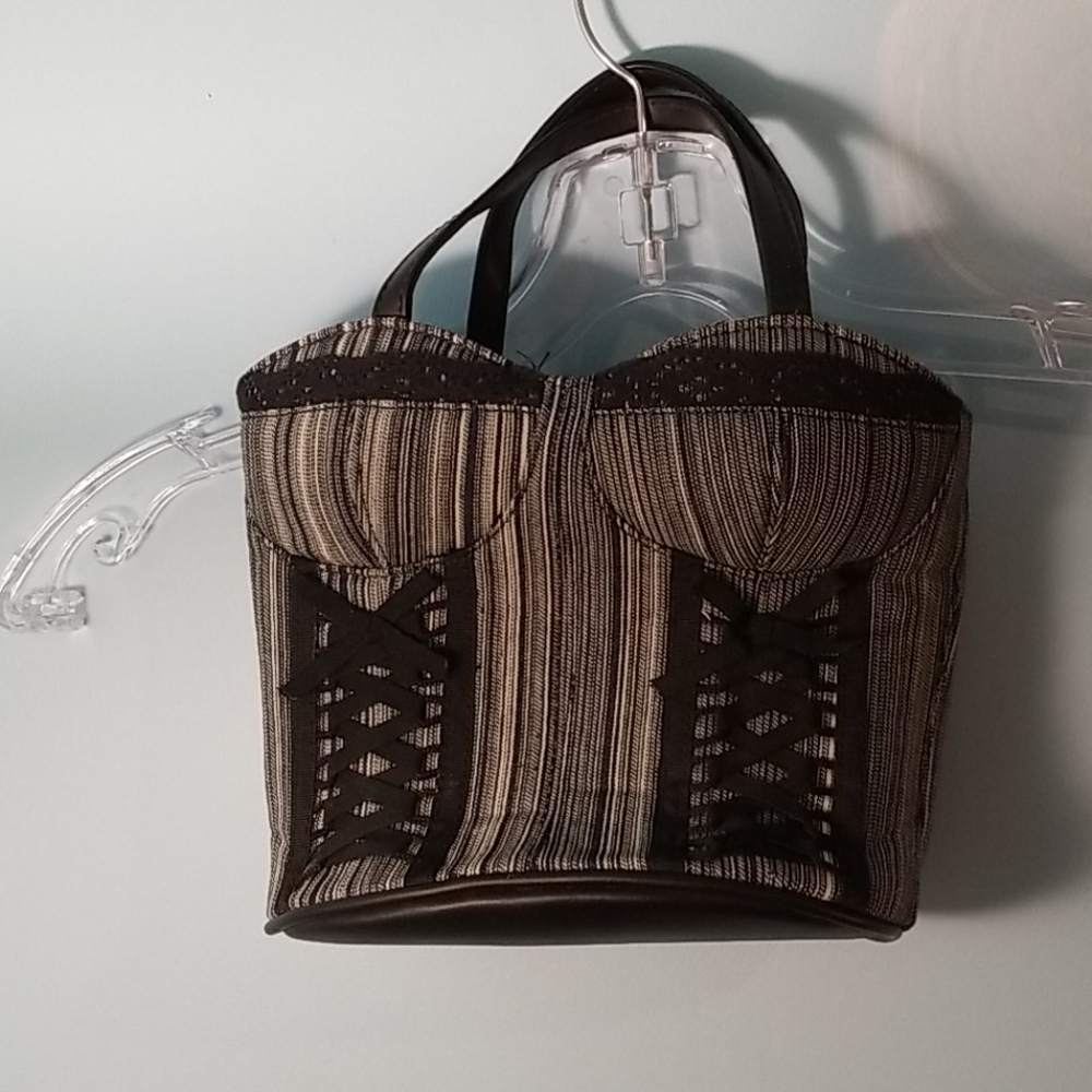 Denim bustier corset purse